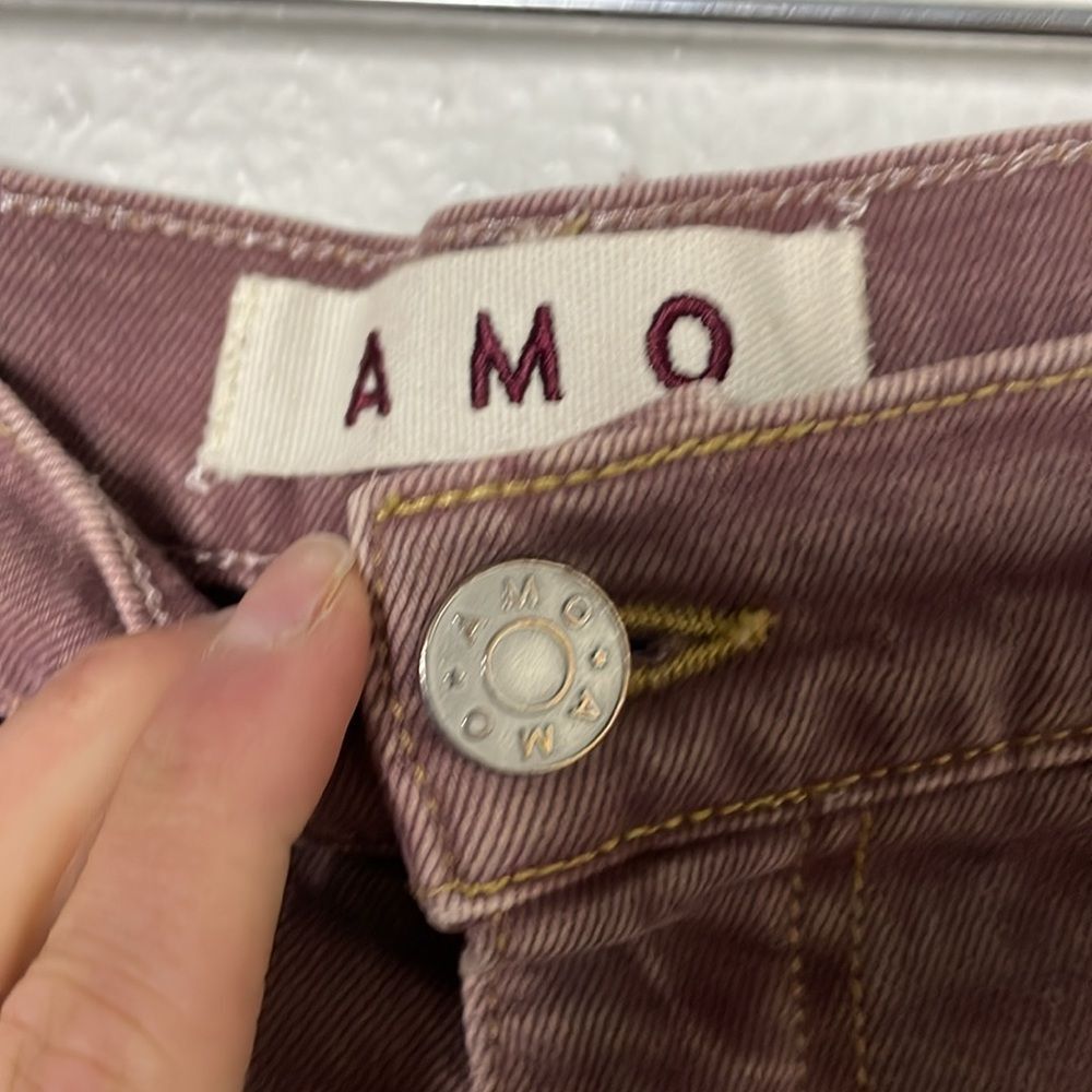 AMO Denim Jean Shorts You Are Love short red Size 31 Tommy Cuff Color Bloodstone - Picture 3 of 5